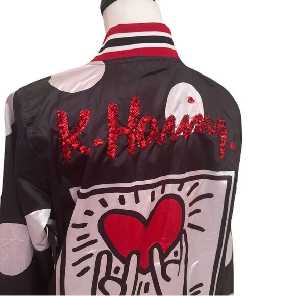 NWT Members Only Keith Haring Black, Red and White Bomber Jacket | M - Picture 5 of 9